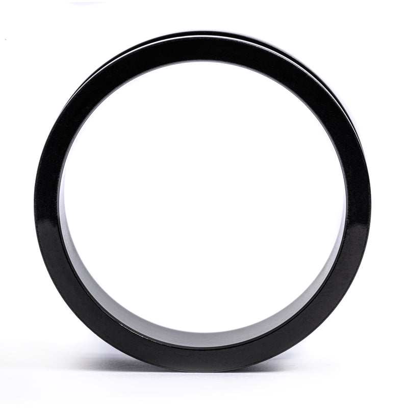 Black Screwback Stainless Steel Ear Tunnel