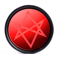 Plug / Gauge Hexagramme - Bois d'ébène incrustation rouge | Convexe double évasé