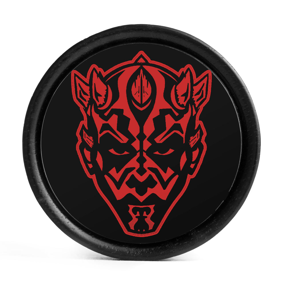 Darth Maul Plug / Gauge - Black & Red Inlay Ebony Wood | Convex Double Flare - Lasered To Order In House At Custom Plugs HQ