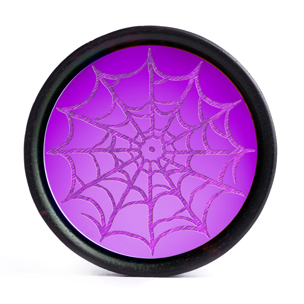 Spinnen -Web -Plug / Gauge - Purple Inlay Ebony Wood | Konvexe Doppelaufgeweitet