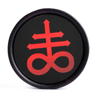 Plug / Gauge Leviathan Cross - Bois d'ébène incrustation noir et rouge | Convexe double évasé