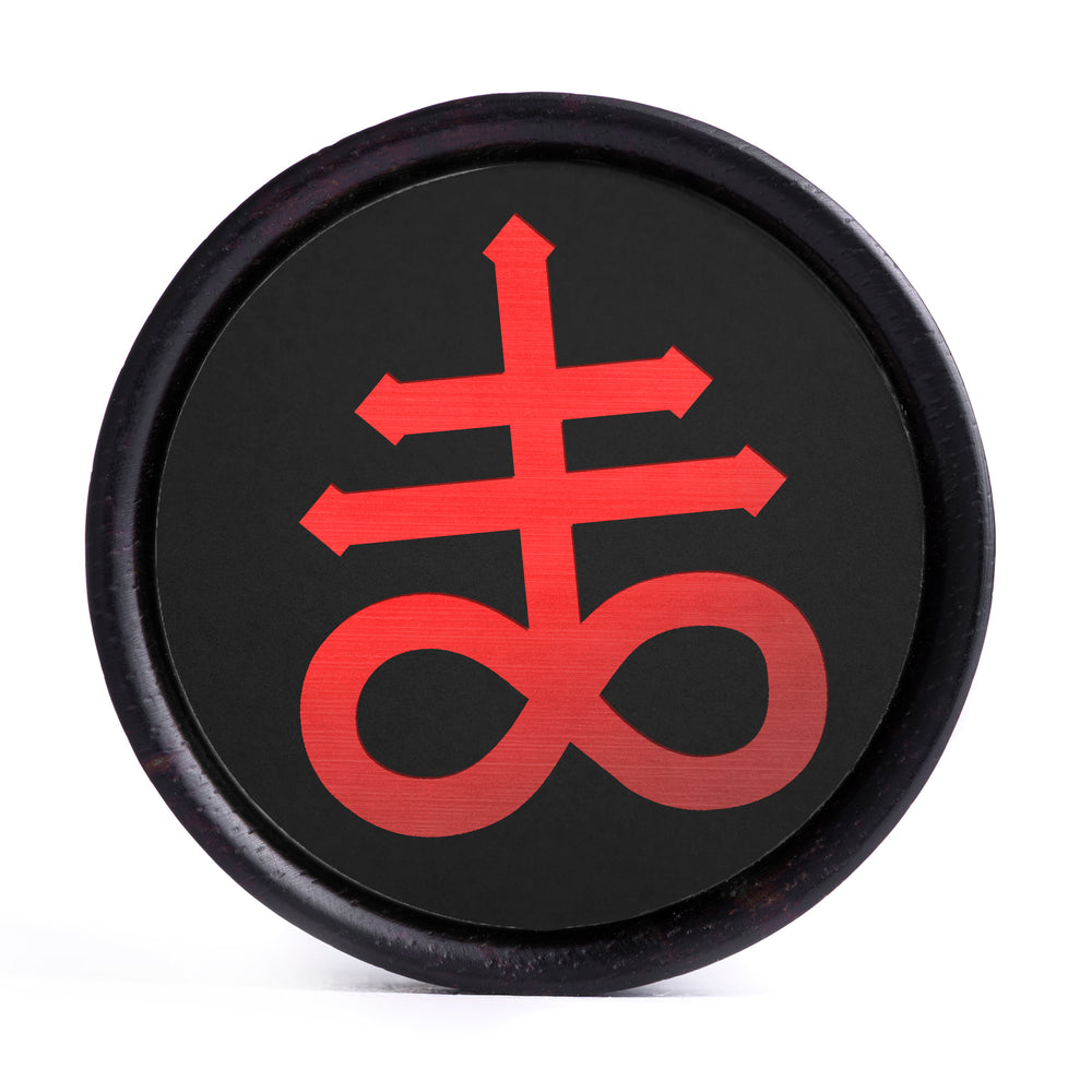 Leviathan Cross Plug / Gauge - Schwarz & Rot Einlage Ebenholz | Konvexer Doppelflansch