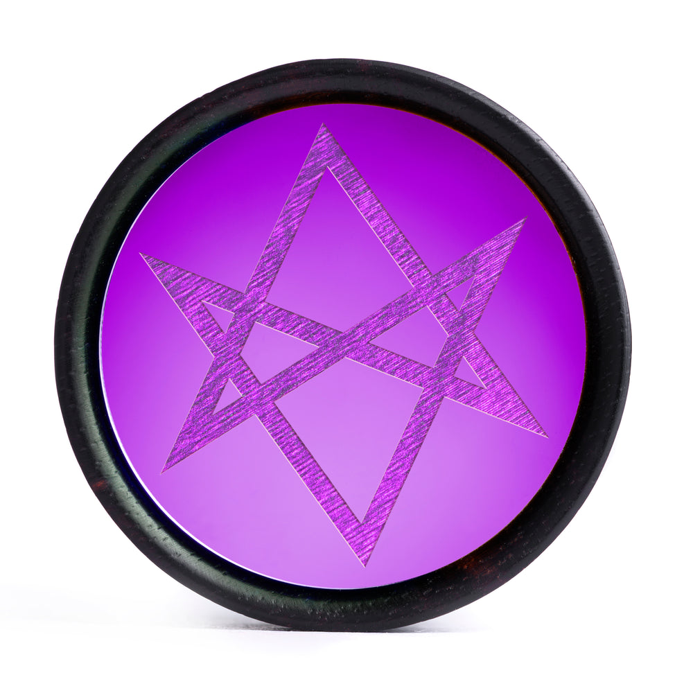 Hexagramm Plug / Gauge - Purple Inlay Ebony Wood | Konvexe Doppelaufgeweitet