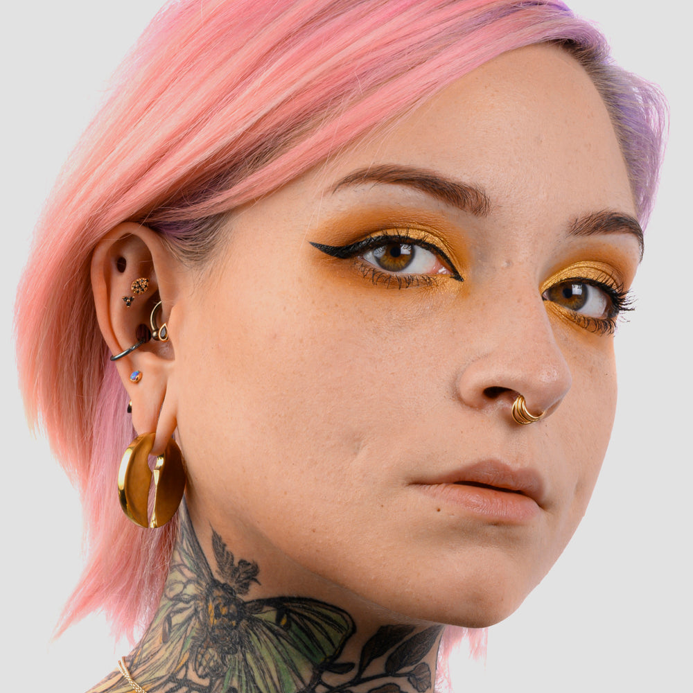 Circle Keyhole - Brass Ear Weights (Pair) - Pair of Brass Ear Weights