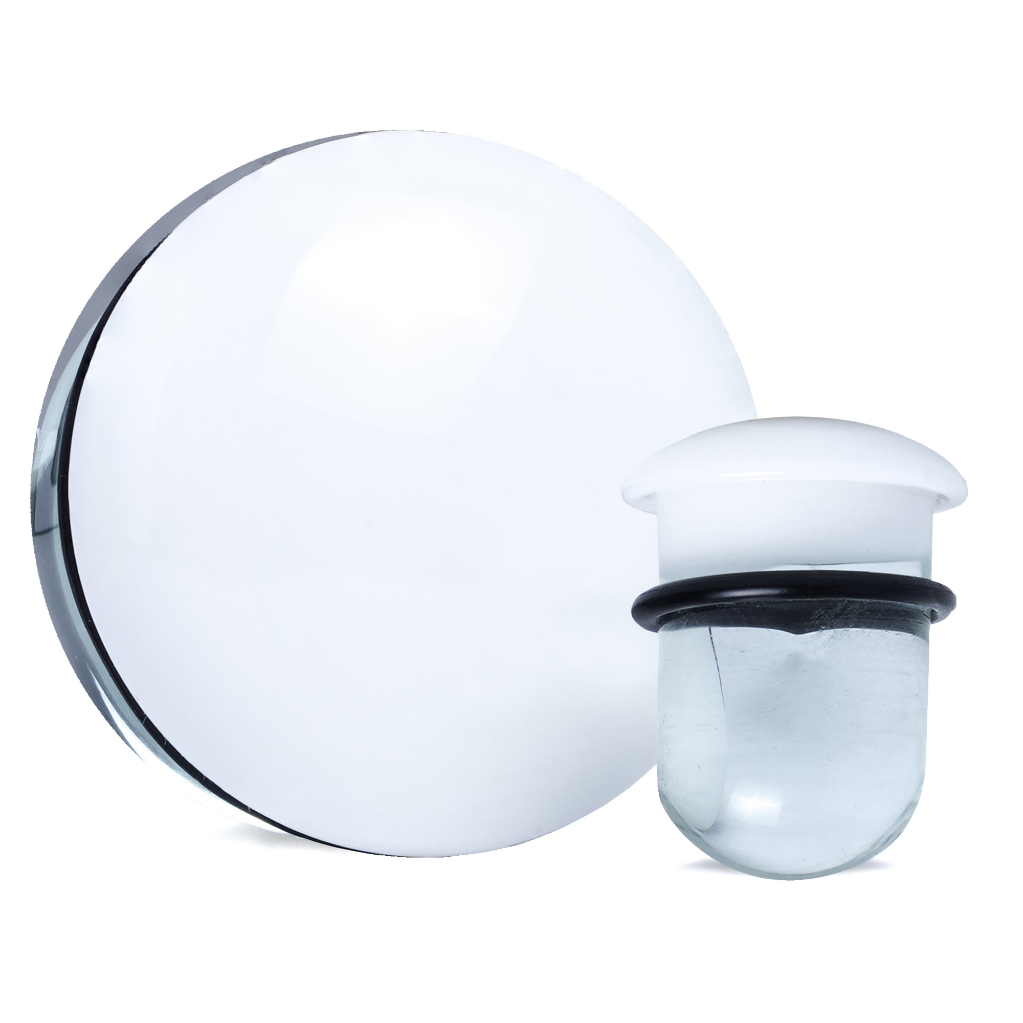 Clear & White Single Flare Glass Plug / Gauge