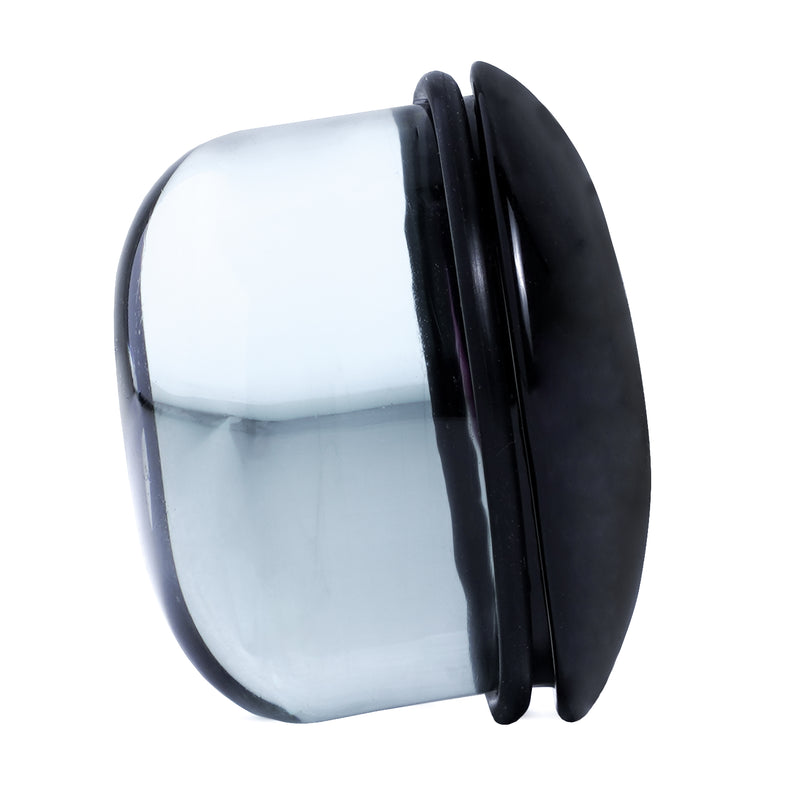 Clear & Black Single Flare Glass Plug / Gauge