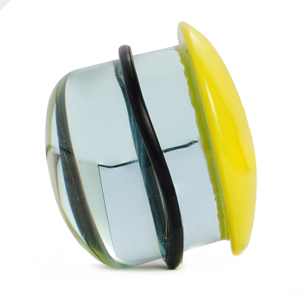 Klar & Gelb Single Flare Glas Plug / Gauge