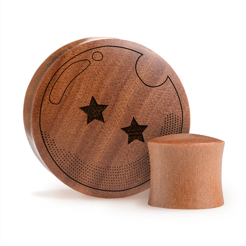 2 Star Dragon Ball Z Plug / Gauge - Saba Wood | Convex Double Flare