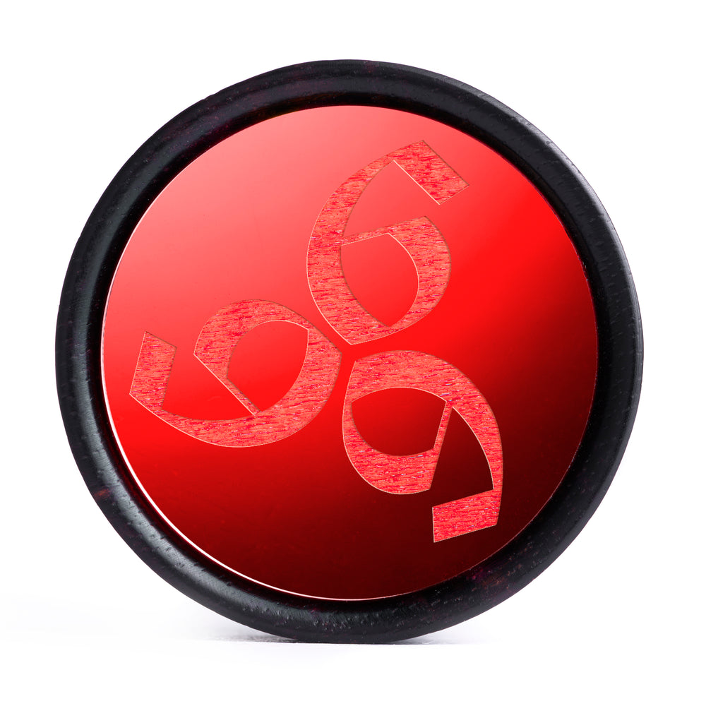 666 Plug / Gauge - Red Inlay Ebony Wood | Konvexe Doppelaufgeweitet