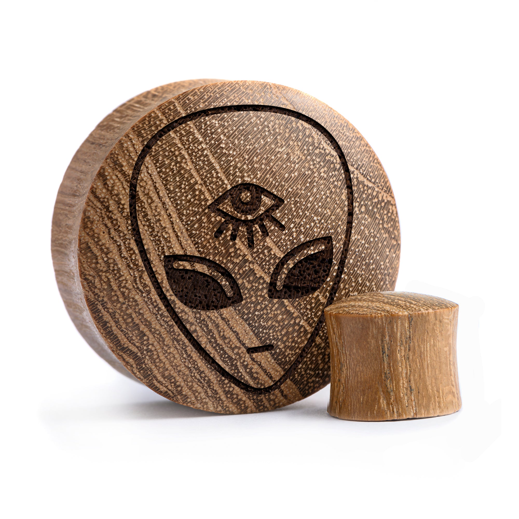 Alien Plug / gauge - Teakholz | Konvexe Doppelaufgeweitet