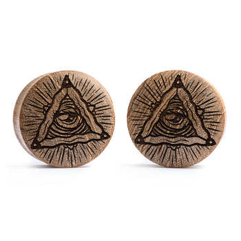 Crystal Moon Silver Inlay Wood Plug - Custom Plugs, Ear Plugs, Gauges, Stretched Ears