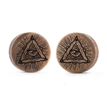 Starburst Mandala Ornamental Tattoo Plug / Gauge - Saba Wood | Flat Faced Double Flare