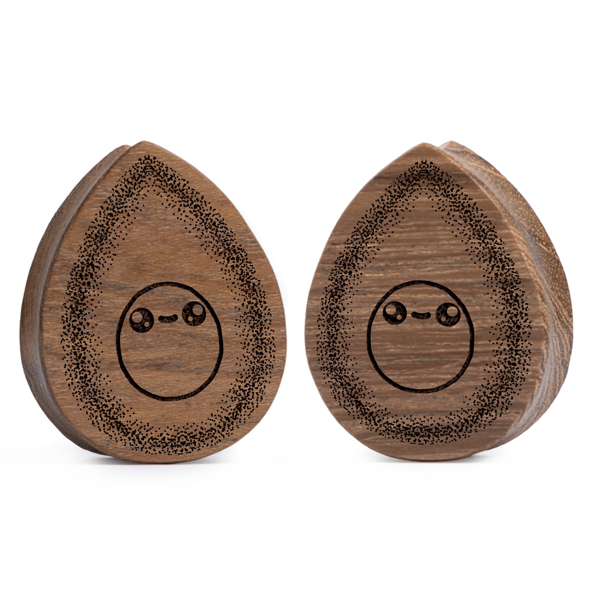Avocado Plug / Gauge - Tränenkrokodilholz | Doppelaufgeweitet mit flachem Gesicht