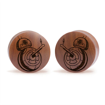 BB8 Plug / Gauge - Saba Wood | Konvexe Doppelaufgeweitet