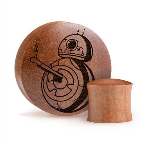 BB8 Plug / Gauge - Saba Wood | Konvexe Doppelaufgeweitet