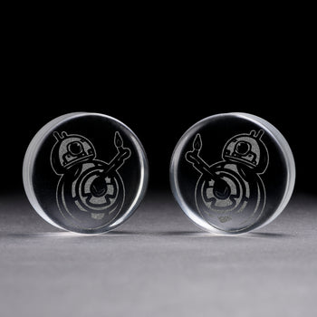 BB8 Plug / Gauge - Clear Glass | Flat Faced Double Flare