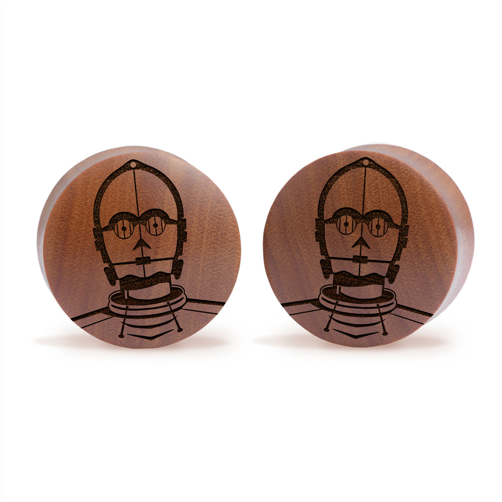 C3PO Plug / Gauge - Saba Wood | Konvexe Doppelaufgeweitet