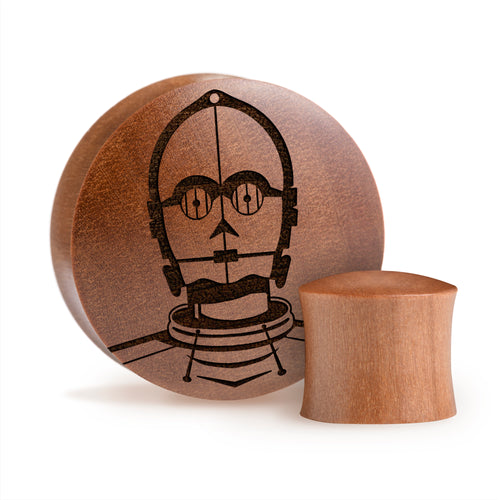 C3PO Plug / Gauge - Saba Wood | Convex Double Flare