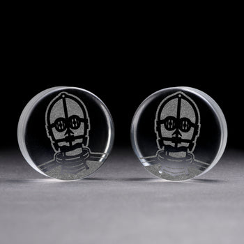 C3PO Plug / Gauge - Clear Glass | Flat Faced Double Flare