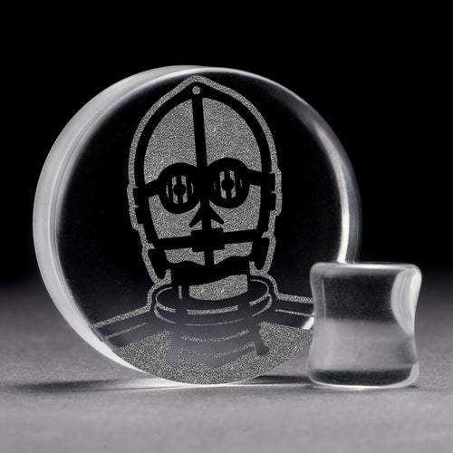 C3PO Plug / Gauge - Clear Glass | Flat Faced Double Flare