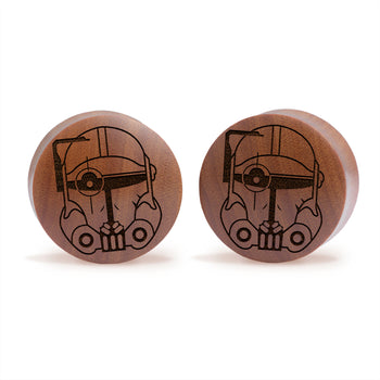 Crosshair Bad Batch Helmet Plug / Gauge - Saba Wood | Convex Double Flare