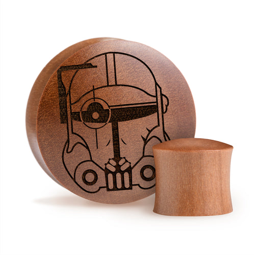 Crosshair Bad Batch Helmet Plug / Gauge - Saba Wood | Convex Double Flare