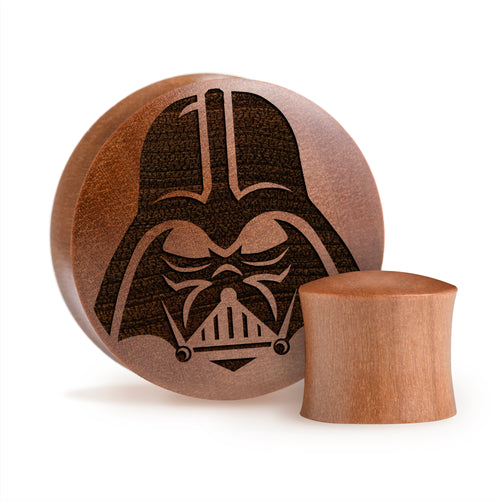 Darth Vader Plug / Gauge - Saba Wood | Konvexe Doppelaufgeweitet