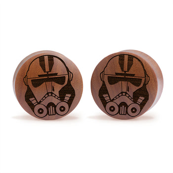 Hunter Bad Batch Helmet Plug / Gauge - Saba Wood | Convex Double Flare