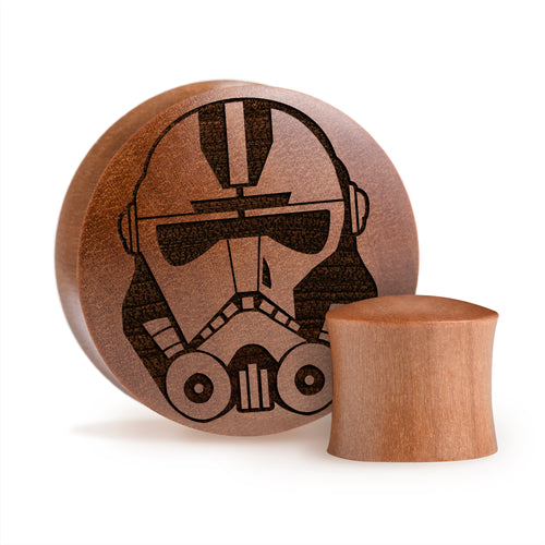 Hunter Bad Batch Helmet Plug / Gauge - Saba Wood | Convex Double Flare
