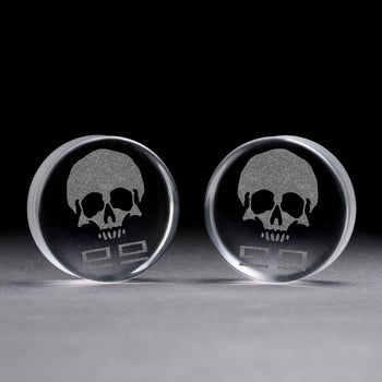 Bad Batch Logo Plug / Gauge - Clear Glass | Flat Faced Double Flare