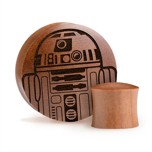 R2D2 Plug / Gauge - Saba Wood | Convex Double Flare