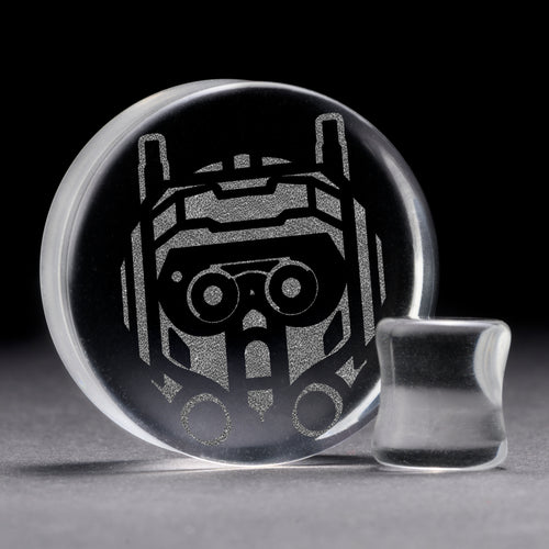 Tech Bad Batch Helmet Plug / Gauge - Clear Glass | Flat Faced Double Flare
