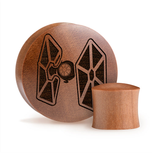 Tie Fighter Plug / Gauge - Saba Wood | Convex Double Flare