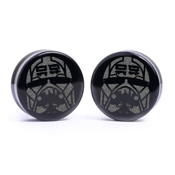 Wrecker Bad Batch Helmet Plug / Gauge - Black Glass | Flat Faced Double Flare