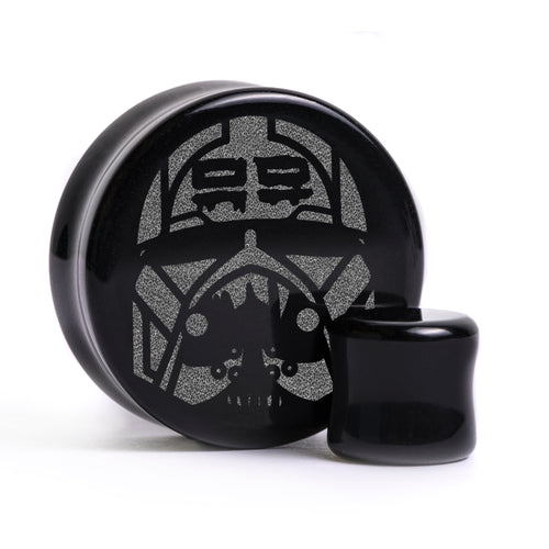 Wrecker Bad Batch Helmet Plug / Gauge - Black Glass | Flat Faced Double Flare