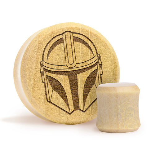 Beskar Steel Helmet Plug - Crocodile Wood | Flat Faced Double Flare