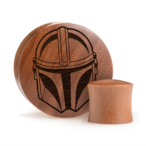 Beskar Steel Helmet Plug - Saba Wood | Convex Double Flare