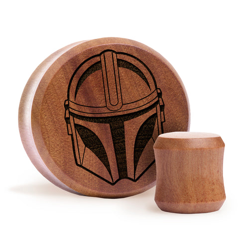 Beskar Steel Helmet Plug - Saba Wood | Flat Faced Double Flare