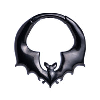 Poids d'oreille chauve-souris en acier noir - Paire