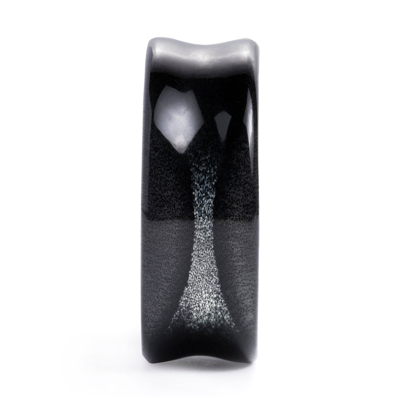 Plug / Gauge en verre œil-de-chat noir