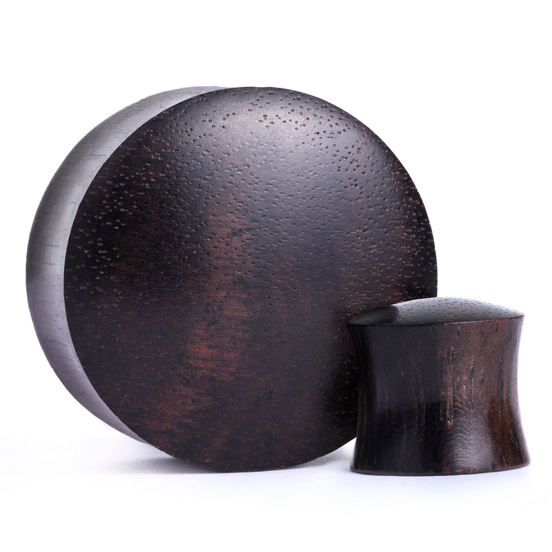 Black Ebony Convex Wood Ear Plug / Gauge