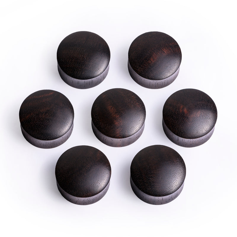 Black Ebony Convex Wood Ear Plug / Gauge
