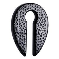 Poids d'oreille trou de serrure en acier martelé noir - Paire