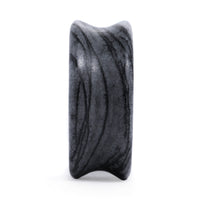 Plug / Gauge en pierre de jaspe filet noir
