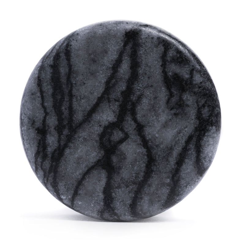 Plug / Gauge en pierre de jaspe filet noir