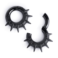 Poids d'oreille à pointes en acier noir - Paire
