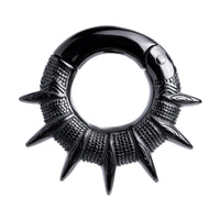 Poids d'oreille à pointes en acier noir - Paire