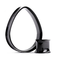 Tunnel d'oreille / Plug / Gauge en acier inoxydable noir en goutte