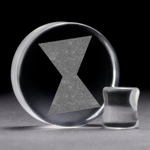 Black Widow Plug / Gauge - Clear Glass | Flat Faced Double Flare