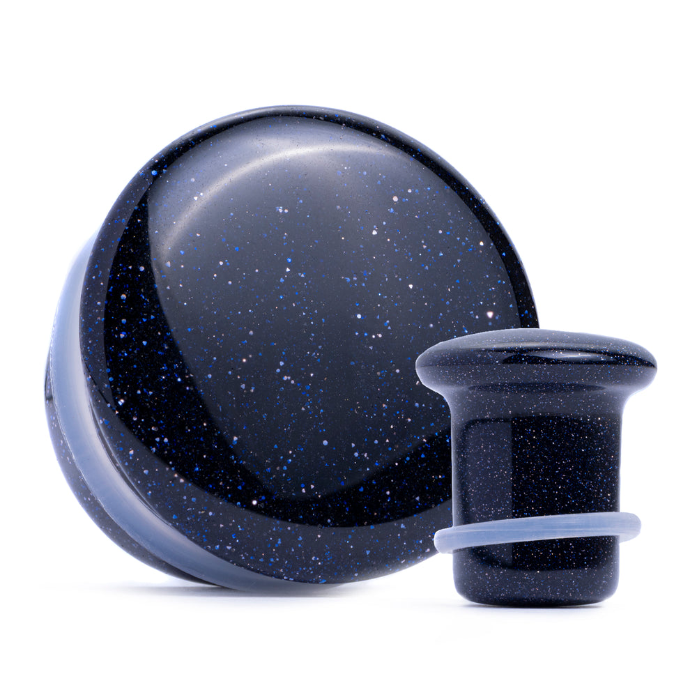 Blauer Goldfluss Single Flare Stone Plug / Gauge
